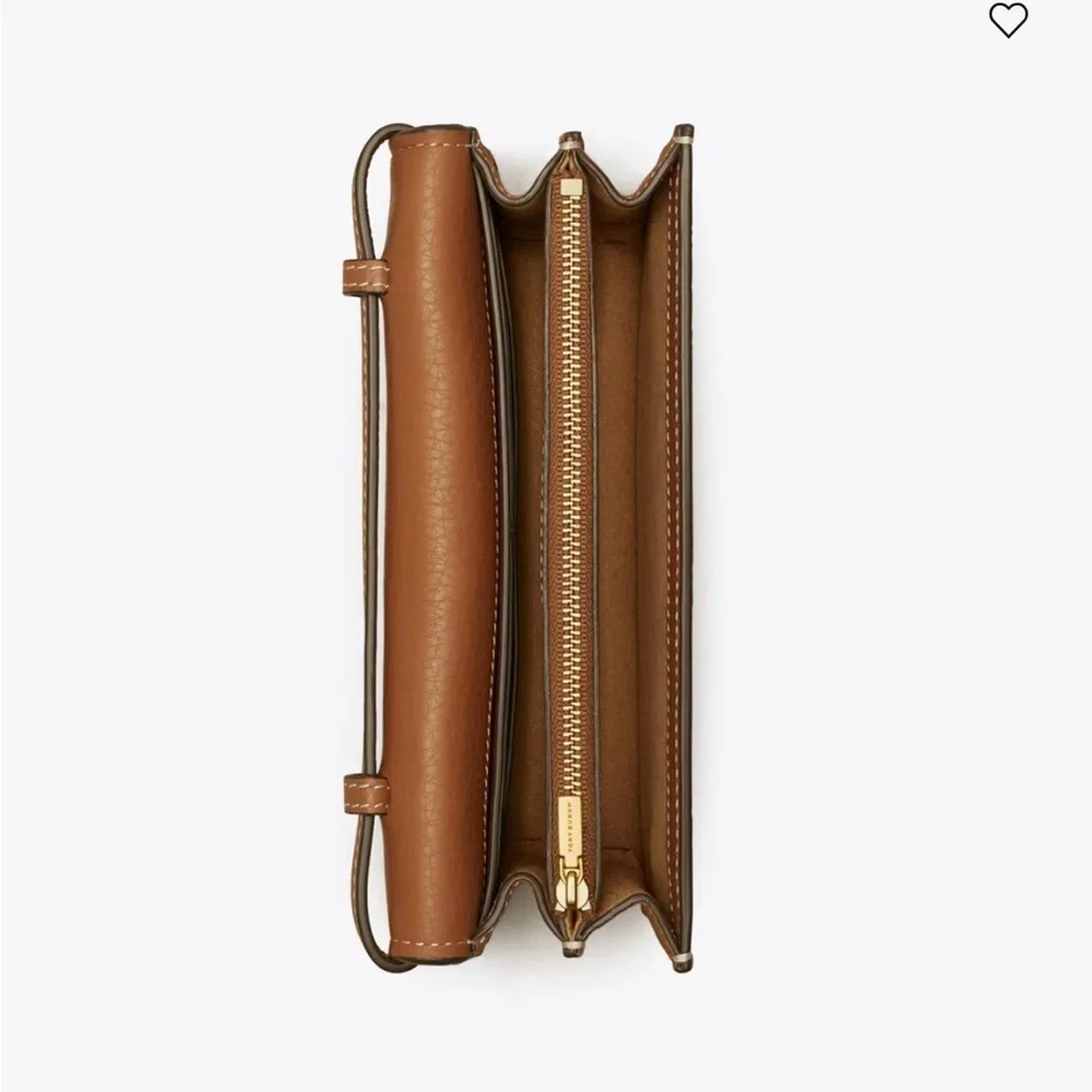 Tory Burch MILLER WALLET CROSSBODY bag Leather Clutch with Gold Accent